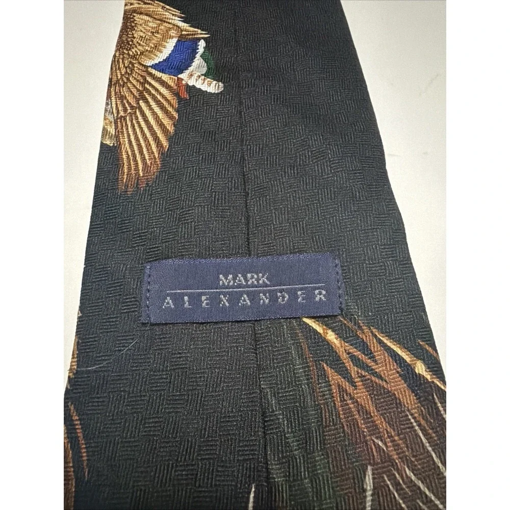 Mark Alexander Silk Tie Golden Retriever Mallard Duck Hunting Dog Green Brown